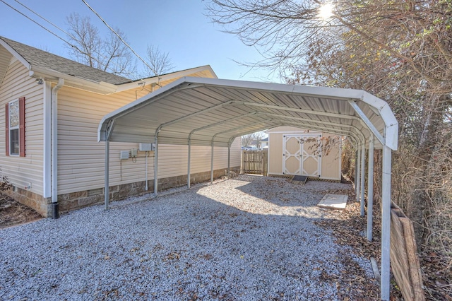 view of vehicle parking featuring a carport