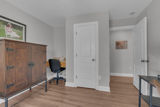 office featuring light hardwood / wood-style flooring