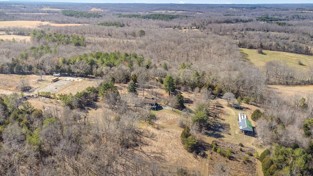 birds eye view of property featuring a rural view