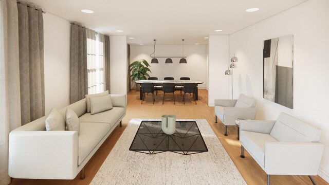 living room featuring wood-type flooring