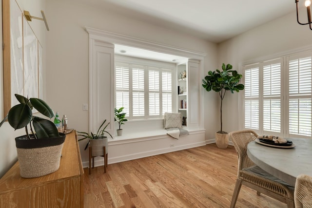 living area featuring light hardwood / wood-style floors