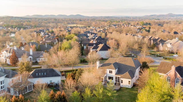 aerial view with a mountain view