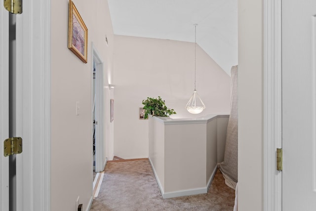 interior space featuring vaulted ceiling