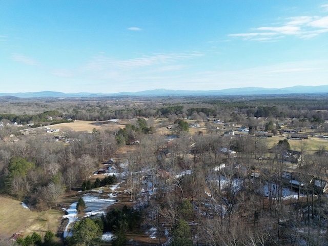 drone / aerial view with a mountain view