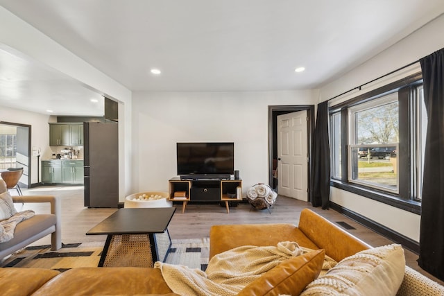 living room featuring hardwood / wood-style flooring