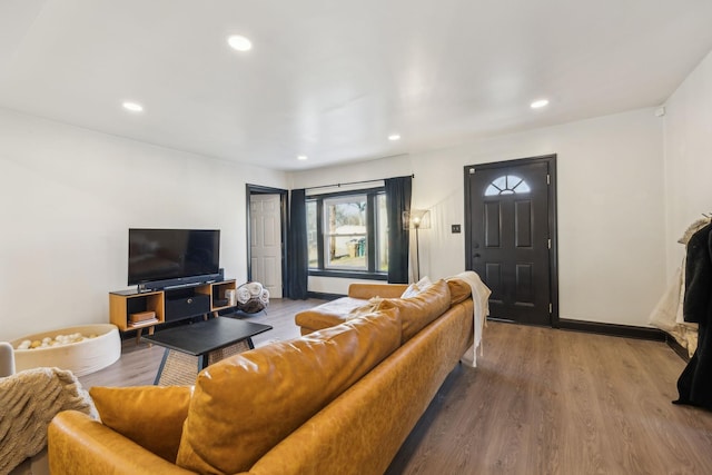 living room featuring hardwood / wood-style flooring