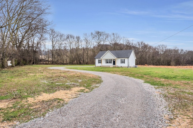 view of front of home with a front yard