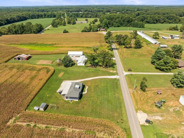 drone / aerial view with a rural view