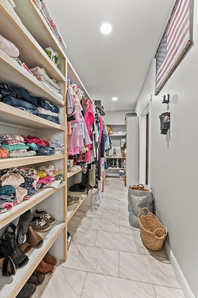 view of walk in closet