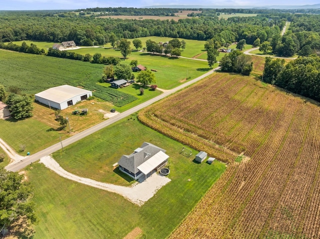 aerial view with a rural view