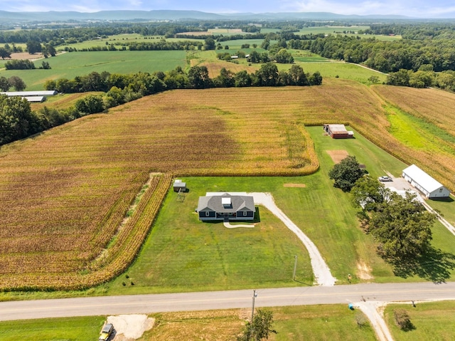 drone / aerial view with a rural view