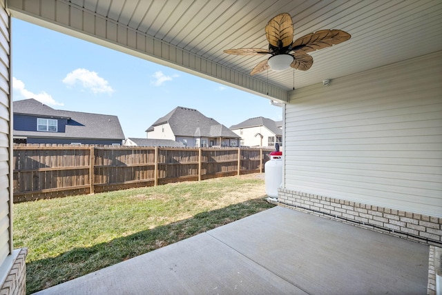 view of patio / terrace with ceiling fan