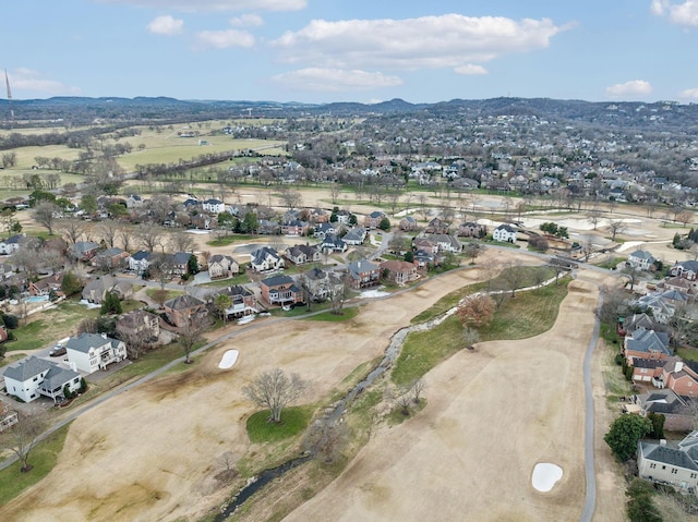 bird's eye view featuring a mountain view