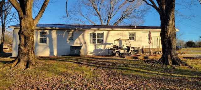 back of house featuring a yard