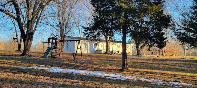 view of yard featuring a playground