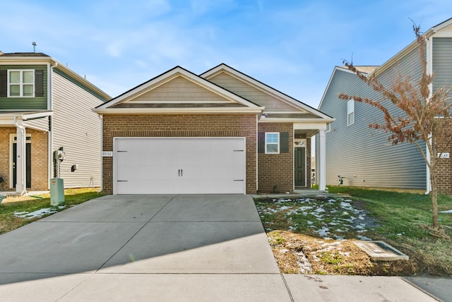 view of front of property featuring a garage