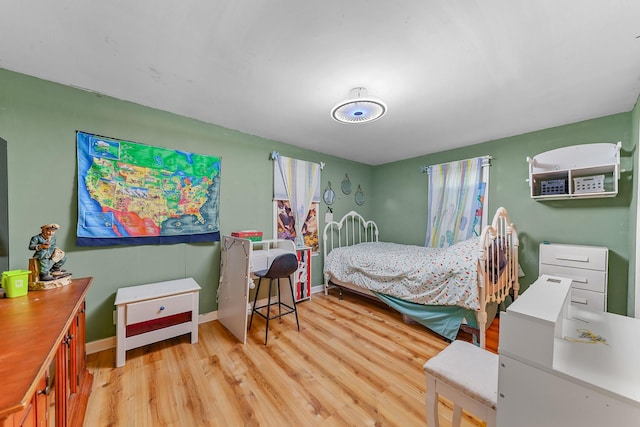 bedroom featuring light hardwood / wood-style flooring