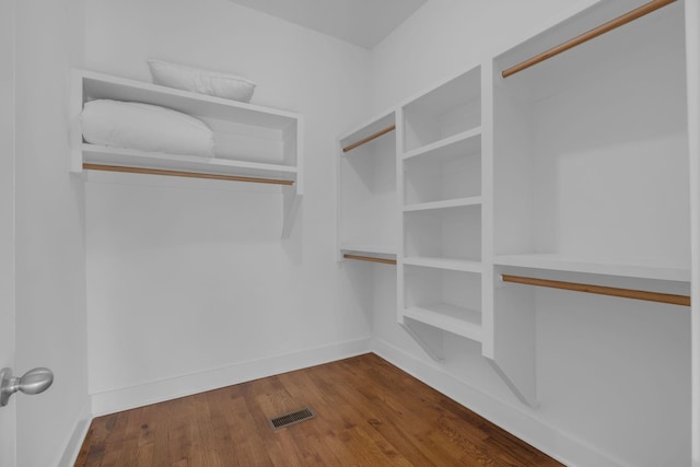 spacious closet with hardwood / wood-style floors