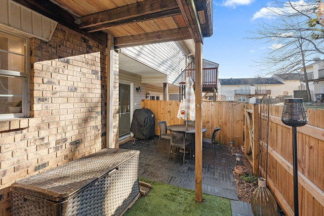 view of patio with area for grilling