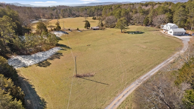 aerial view with a rural view