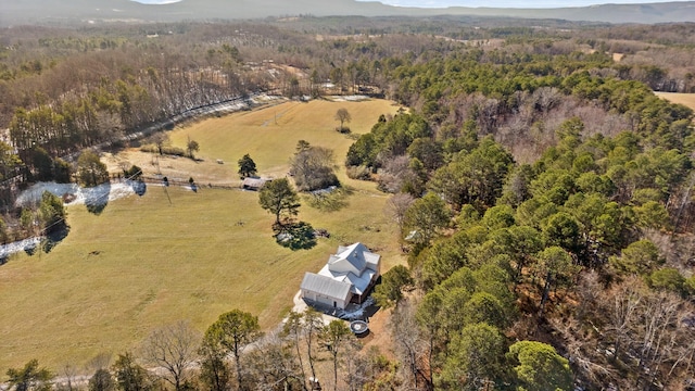 aerial view featuring a rural view