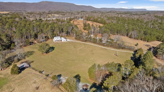 aerial view with a mountain view