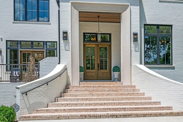 entrance to property with french doors