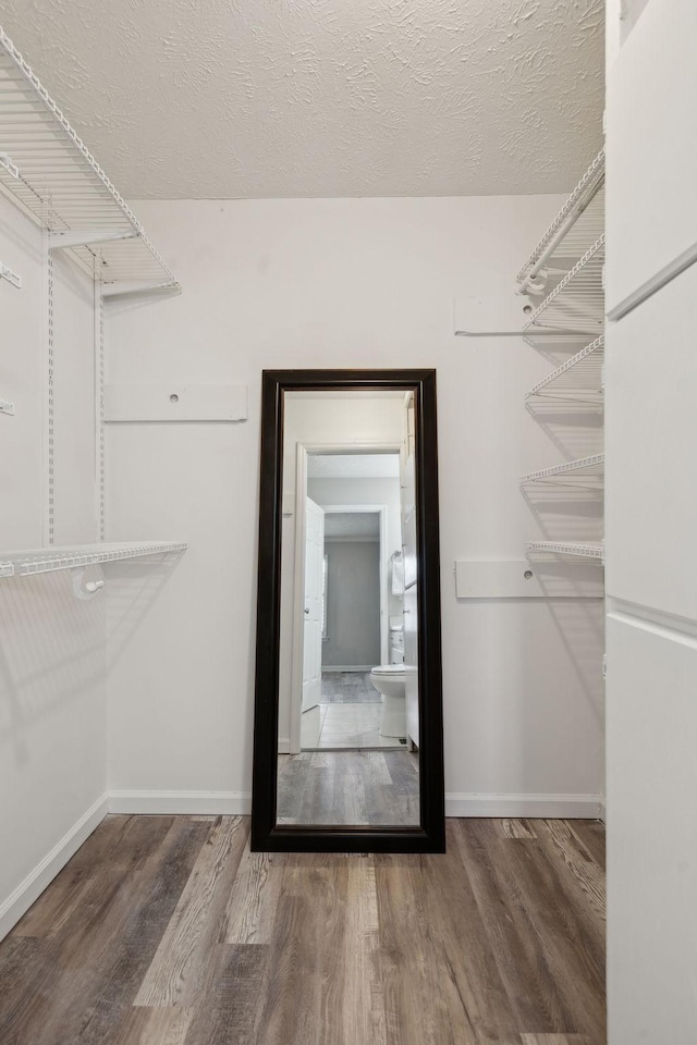 spacious closet featuring hardwood / wood-style flooring