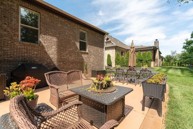 view of patio / terrace with area for grilling