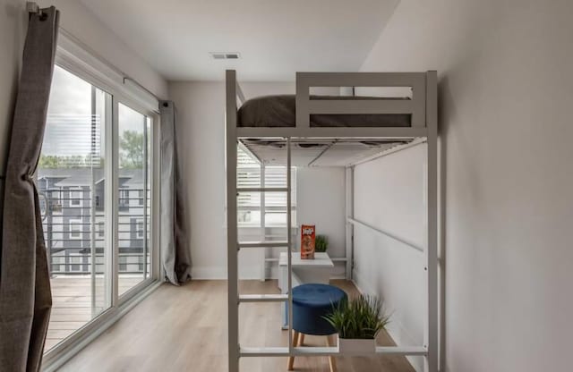 bedroom featuring light hardwood / wood-style flooring