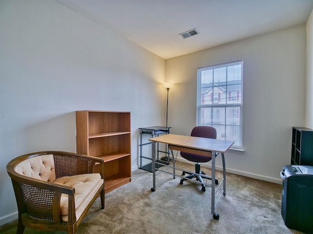 view of carpeted office