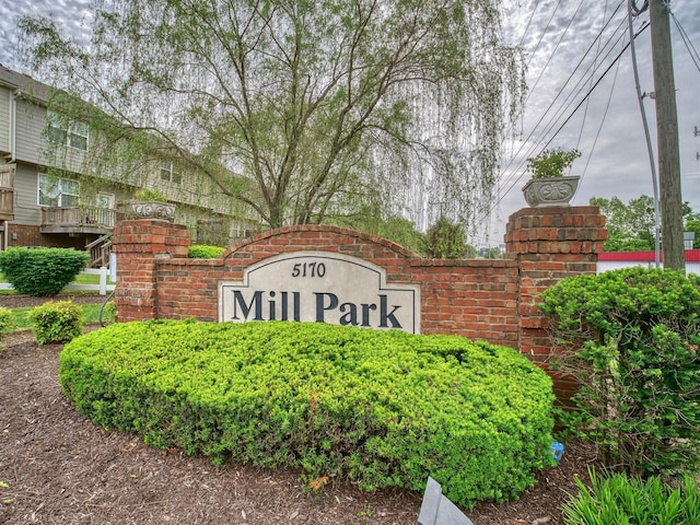 view of community sign