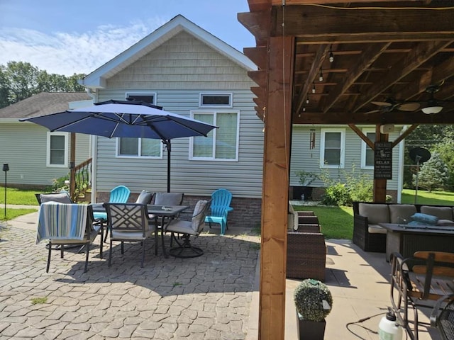 view of patio / terrace with an outdoor living space