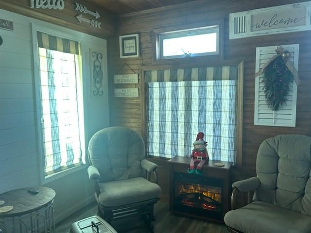 sitting room featuring hardwood / wood-style flooring