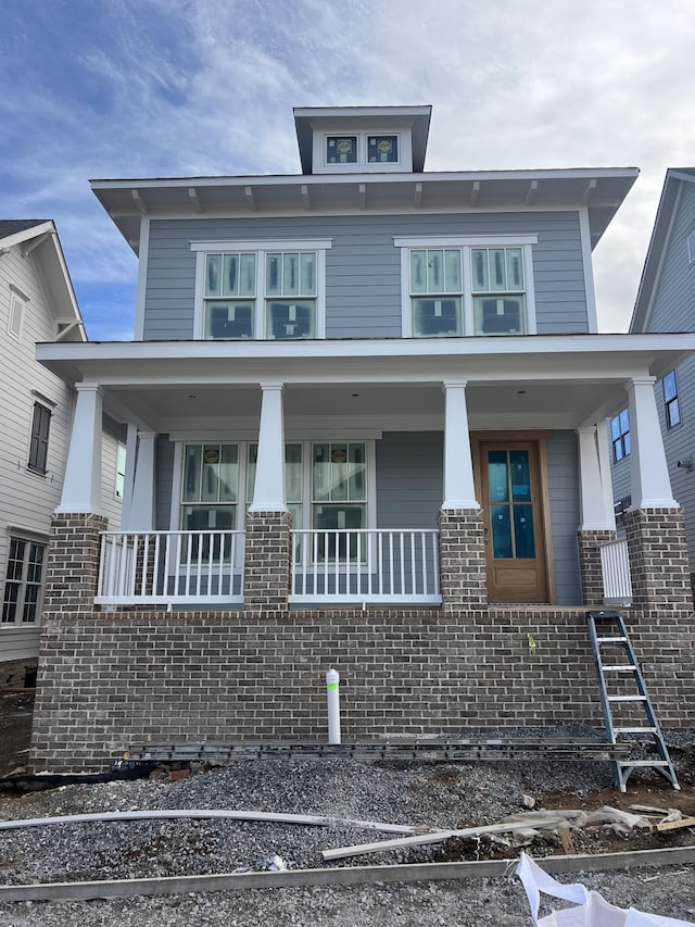 8013 Southvale Blvd, Franklin, TN 37064 - american foursquare style home with covered porch and brick siding
