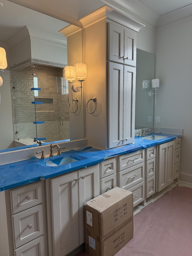 8013 Southvale Blvd, Franklin, TN 37064 - full bathroom with a stall shower and double vanity