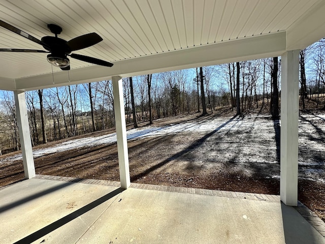 view of patio / terrace featuring ceiling fan