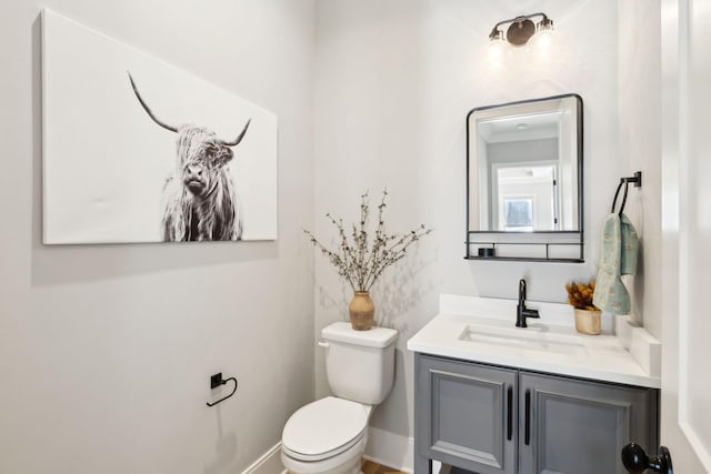 bathroom with toilet and vanity