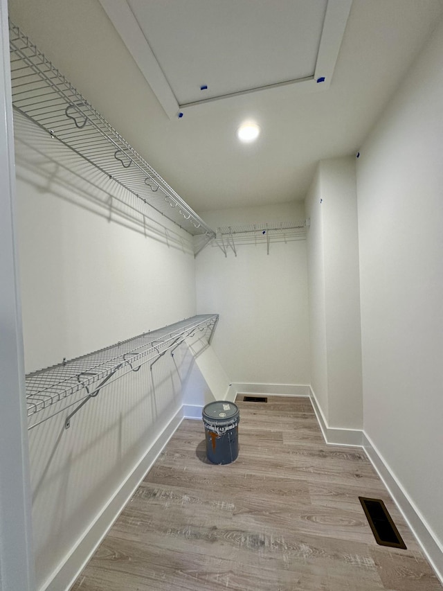 spacious closet with wood-type flooring