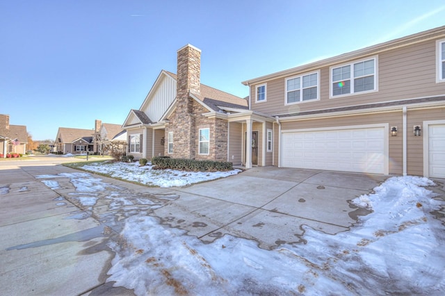 view of property with a garage