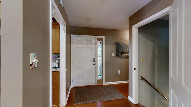 foyer with hardwood / wood-style floors