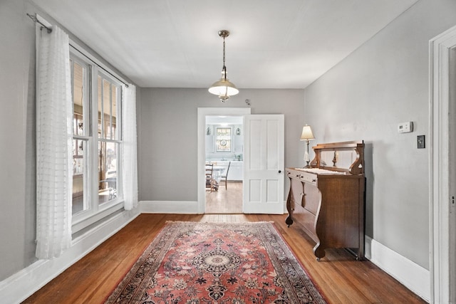 interior space with hardwood / wood-style flooring