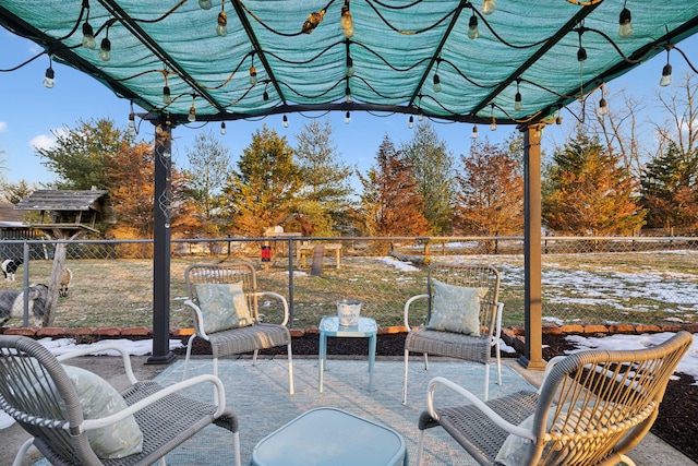 view of patio with a pergola