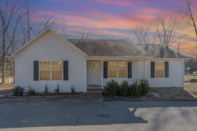 view of single story home