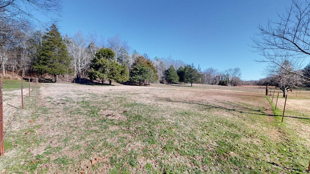 view of yard with a rural view