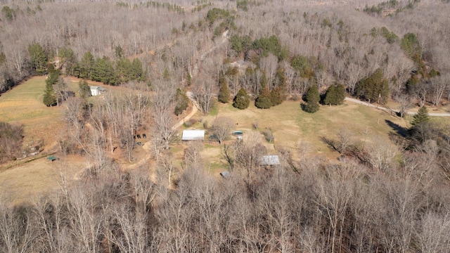 birds eye view of property with a rural view