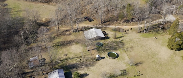 drone / aerial view featuring a rural view