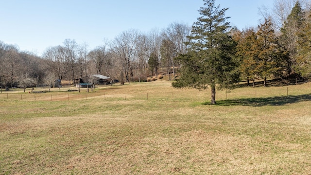 view of yard featuring a rural view