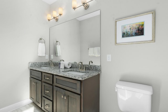 bathroom featuring toilet and vanity