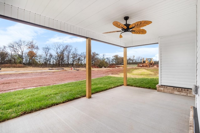 view of patio / terrace featuring ceiling fan